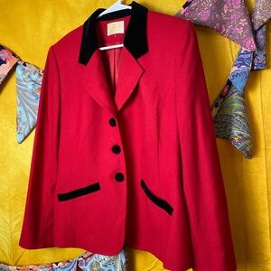 Vintage 90’s Pendleton Wool Holiday Velvet Blazer